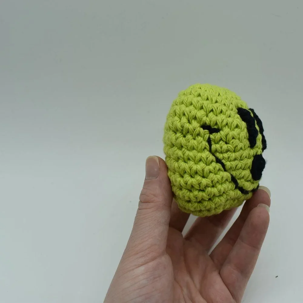 Handcrafted Crochet catnip happy face cat toy